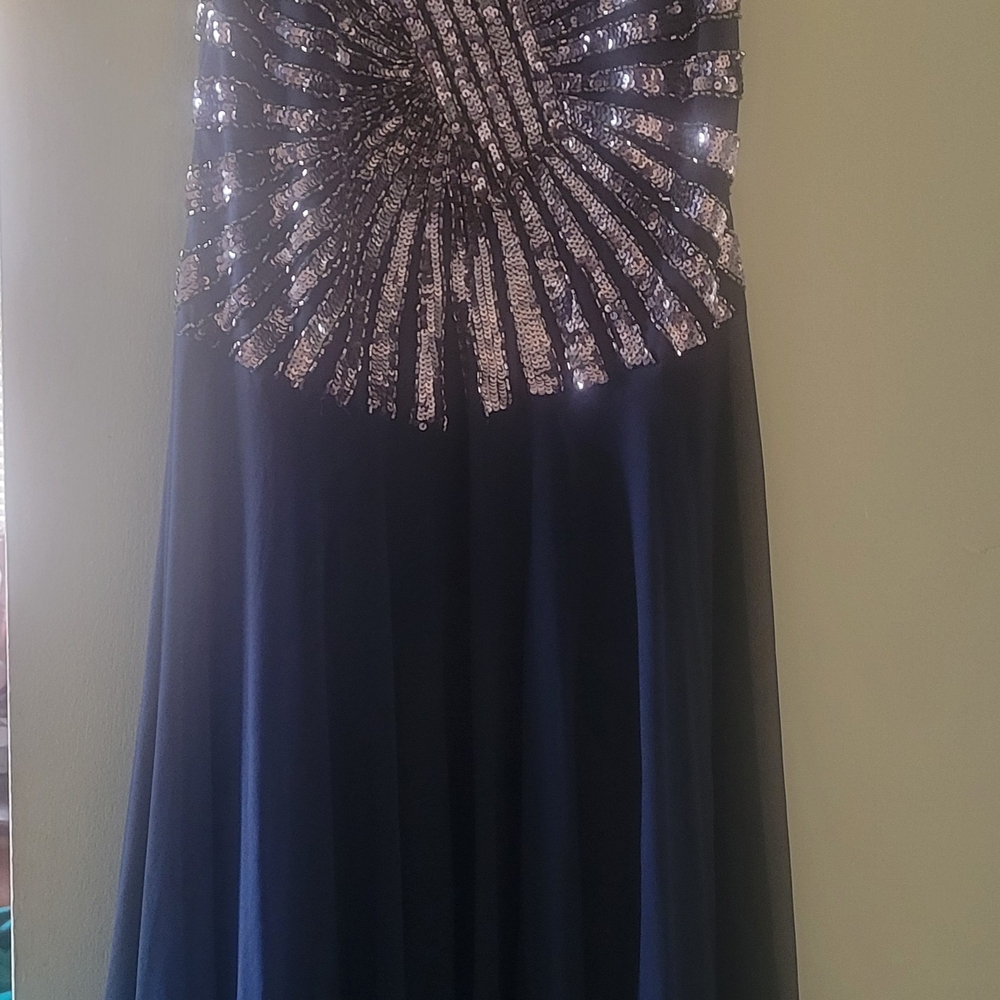 Dazzling Midnight Blue Sequin Gown